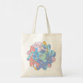 Een bloem gemaakt van verfvlekken tote bag (Achterkant)