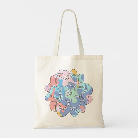Een bloem gemaakt van verfvlekken tote bag (Achterkant)