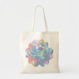 Een bloem gemaakt van verfvlekken tote bag
