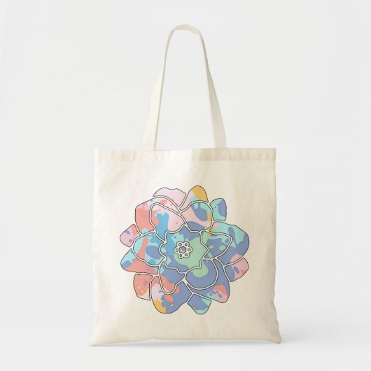 Een bloem gemaakt van verfvlekken tote bag (Voorkant)