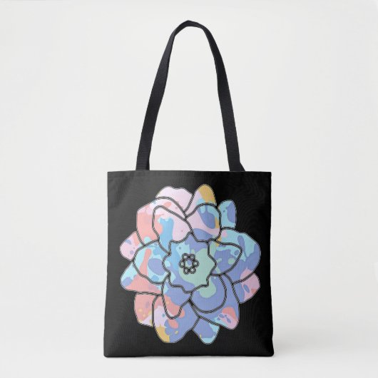 Een bloem gemaakt van verfvlekken tote bag (Voorkant)