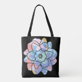 Een bloem gemaakt van verfvlekken tote bag (Achterkant)