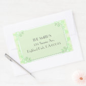 Een bloem groen rechthoekige sticker (Envelop)