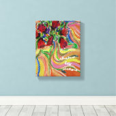 "Een bloem haast zich niet, maar bloeit" Canvas Afdruk (Insitu (Houten vloer))