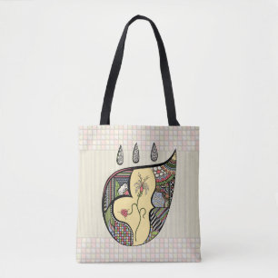 Een bloem in all-over-print tas