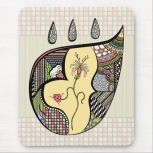 Een bloem in een muismat