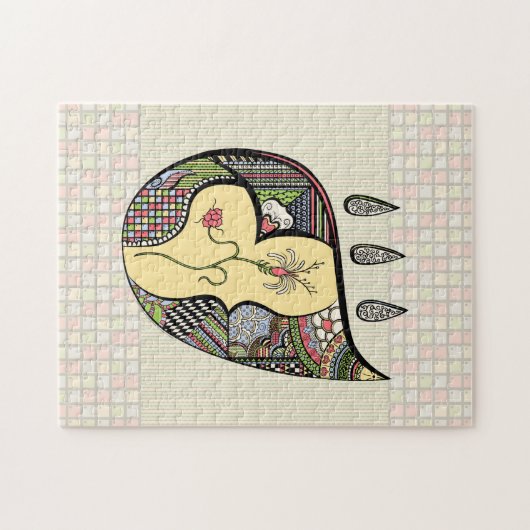 Een bloem in puzzel legpuzzel (Horizontaal)