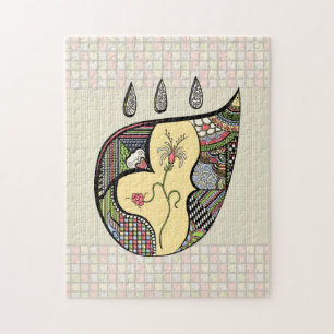 Een bloem in puzzel legpuzzel