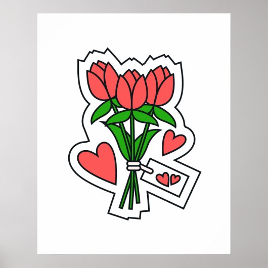Een bloem met een boodschap van liefde poster (Voorkant)