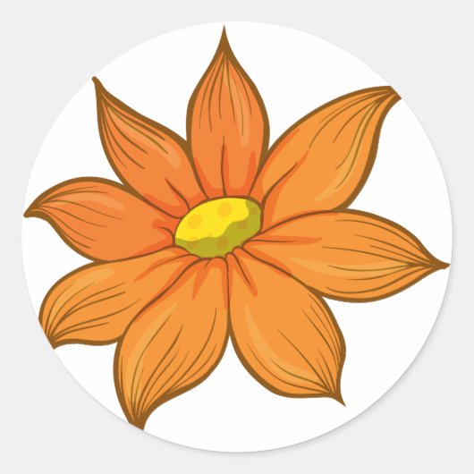 Een bloem ronde sticker (Voorkant)
