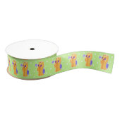 "Een bloem voor jou", lange adem Kawaii Yorkie Grosgrain Lint (Spoel)
