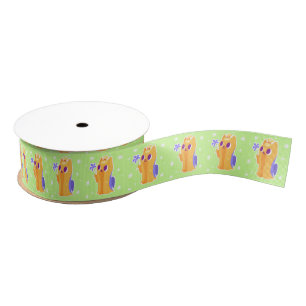"Een bloem voor jou", lange adem Kawaii Yorkie Grosgrain Lint