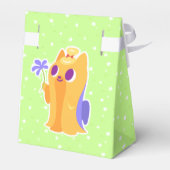 "Een bloem voor jou" langharige Kawaii Yorkie Bedankdoosjes (Achterkant)