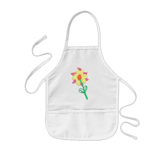 Een bloem voor oma kinder schort (Voorkant)