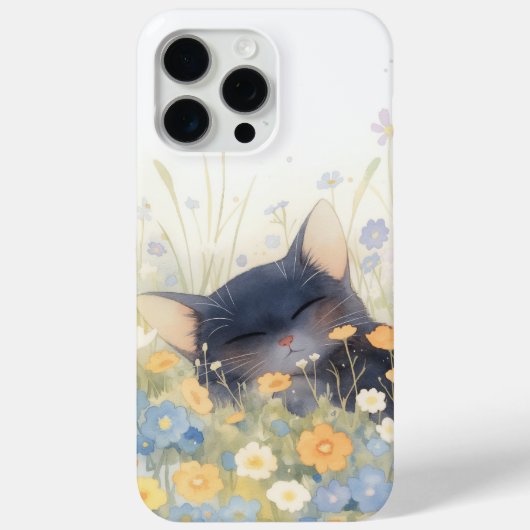 Een bloembed met een katje Case-Mate iPhone case (Achterkant)