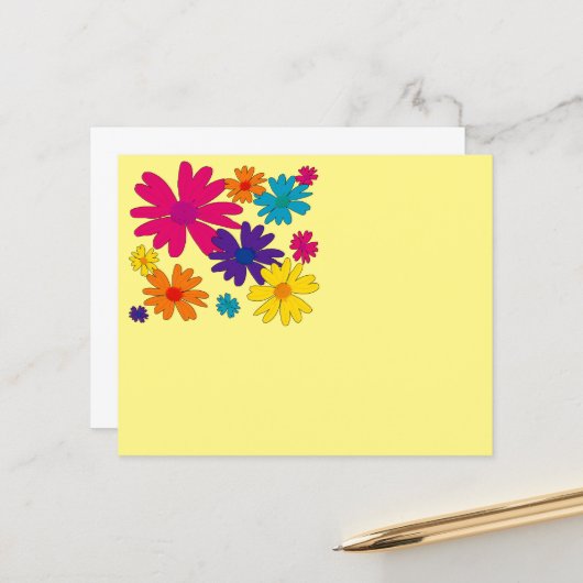 Een bloembed van madeliefjes bloemen Stationery Pa (Voorkant / Achterkant in situ)