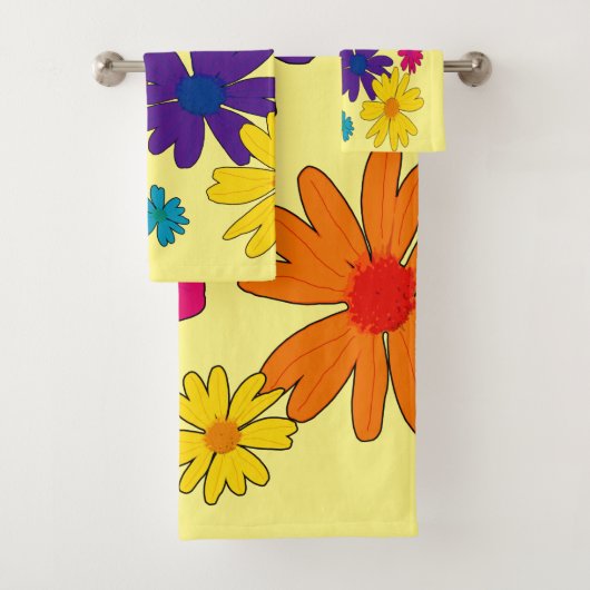 Een bloembed van melkbloemen bad handdoek (Insitu)