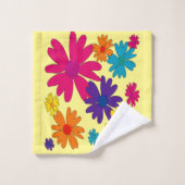 Een bloembed van melkbloemen bad handdoek (Wasdoekje)