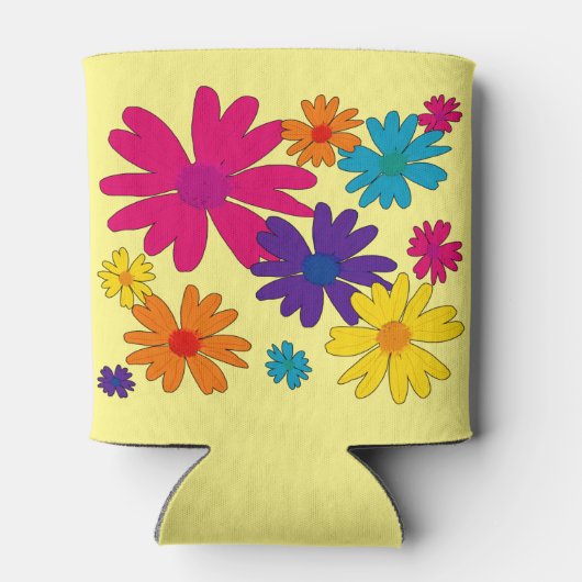 Een bloembed van melkbloemen blikjeskoeler (Achterkant)