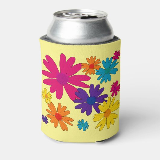 Een bloembed van melkbloemen blikjeskoeler (Blikje Achterkant)