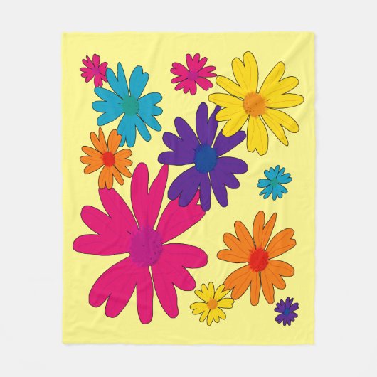 Een bloembed van melkbloemen fleece deken (Voorkant)