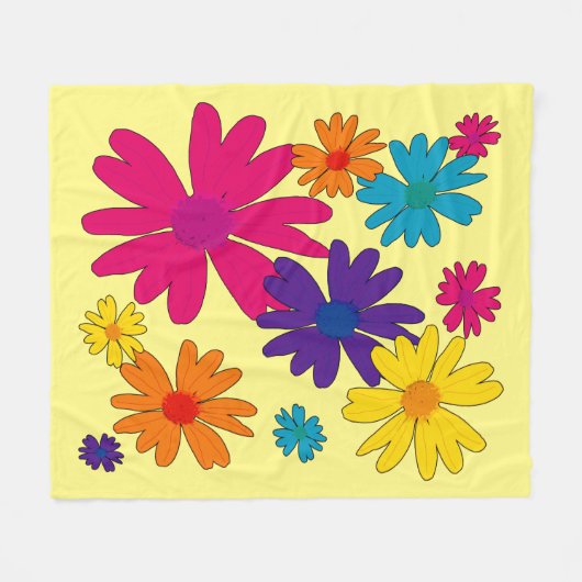 Een bloembed van melkbloemen fleece deken (Voorkant (Horizontaal))