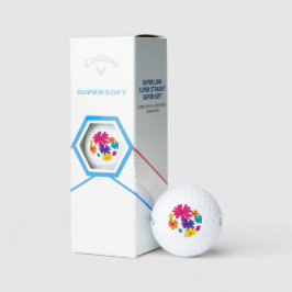 Een bloembed van melkbloemen golfballen