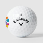 Een bloembed van melkbloemen golfballen (Logo)