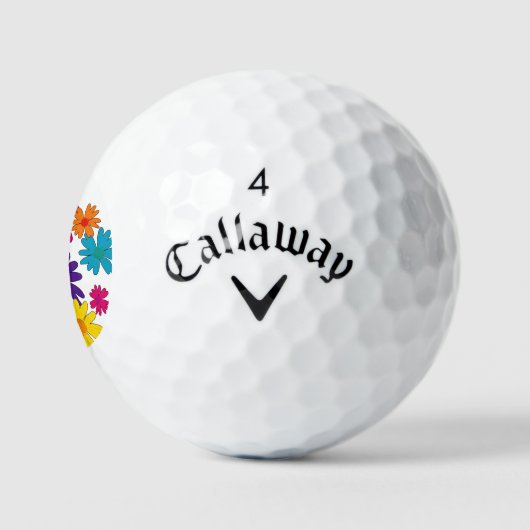 Een bloembed van melkbloemen golfballen (Logo)