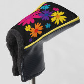 Een bloembed van melkbloemen golfheadcover (3/4 voorkant)