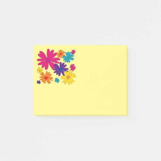 Een bloembed van melkbloemen post-it® notes (Voorkant)
