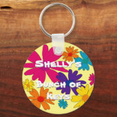 Een bloembed van melkbloemen sleutelhanger (Voorkant)