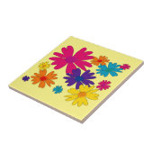 Een bloembed van melkbloemen tegeltje (Zijkant)