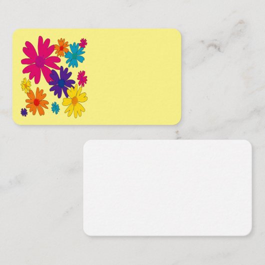 Een bloembed van melkbloemen visitekaartje (Voorkant / Achterkant)