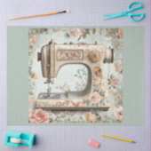 Een Bloemen Naaimachine Serie Ontwerp #11 Tissuepapier (Craft)