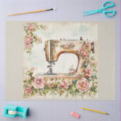 Een Bloemen Naaimachine Serie Ontwerp #18 Tissuepapier (Craft)