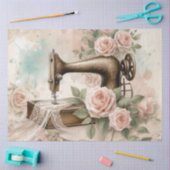 Een Bloemen Naaimachine Serie Ontwerp #4 Tissuepapier (Craft)