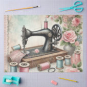 Een Bloemen Naaimachine Serie Ontwerp #5 Tissuepapier (Craft)