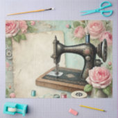 Een Bloemen Naaimachine Serie Ontwerp #8 Tissuepapier (Craft)