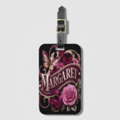 Een Bloemen Naamplaat voor Margaret Bagagelabel (Voorkant (verticaal))