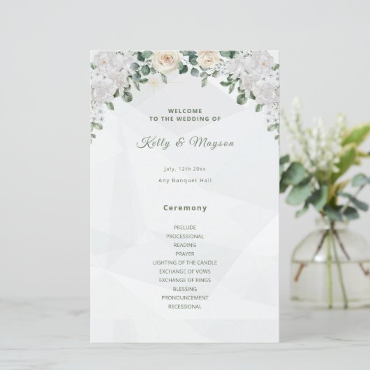 Een bloemenaffaire trouwprogramma's (Staand voorkant)