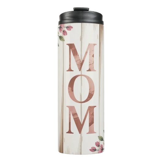 Een bloemenmam groet thermosbeker (Voorkant)