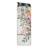 Een bloemenmam teken met Rozen Thermosbeker (Geroteerd rechts)