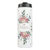 Een bloemenmama met roze rozen thermosbeker (Voorkant)