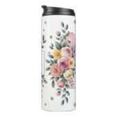 Een bloemenmama met roze rozen thermosbeker (Geroteerd rechts)