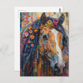 Een bloemenpaard briefkaart (Voorkant / Achterkant)