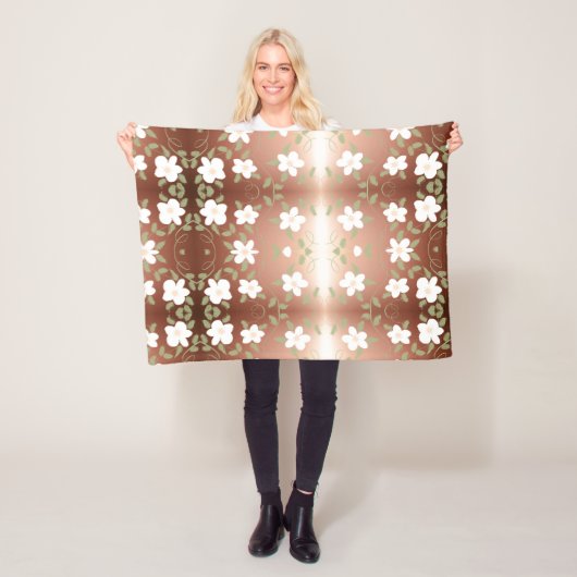 Een  bloemenprint fleece deken (In situ)