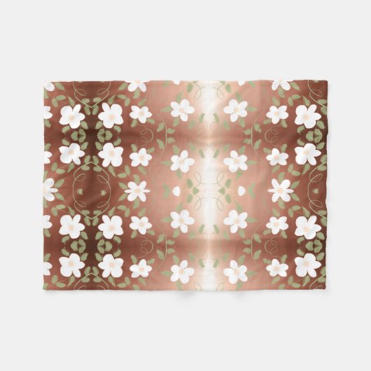 Een  bloemenprint fleece deken (Voorkant (Horizontaal))