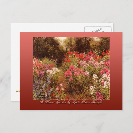 Een bloementuin van Louis Aston Knight Briefkaart (Voorkant / Achterkant)
