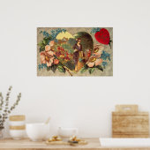 Een bloementuintje Valentijnsdagposter Poster (Keuken)